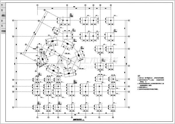 某地三层框架结构幼儿园结构施工图-图二