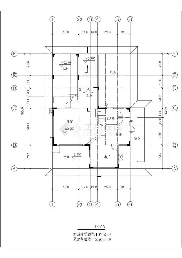 三层中式风格小别墅建筑施工图（共六套）-图一