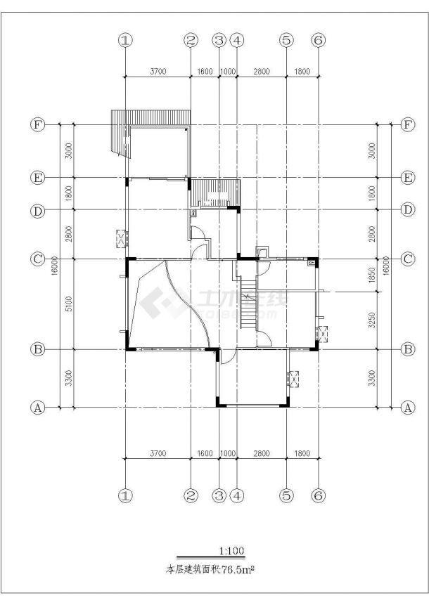 三层中式风格小别墅建筑施工图（共六套）-图二