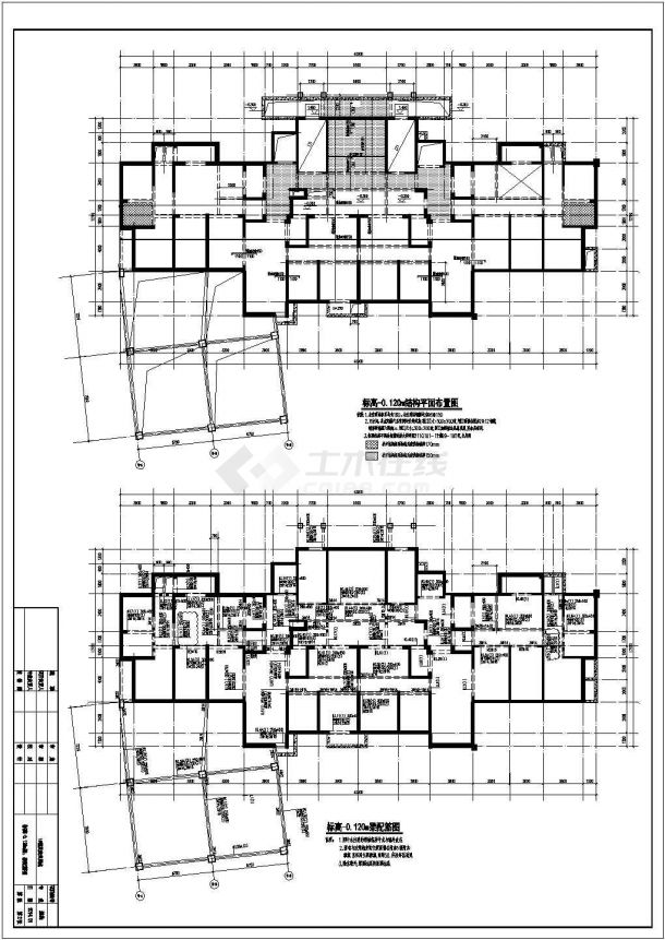 33层抗震墙结构商住楼结构施工图-图二