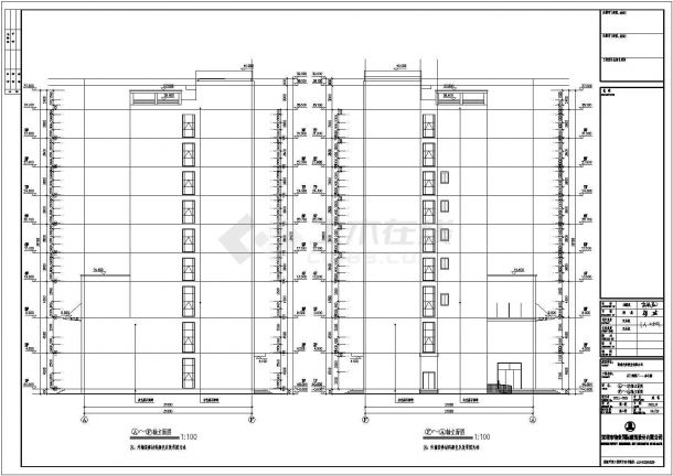 常德市9层框架结构办公楼建筑设计施工图-图二