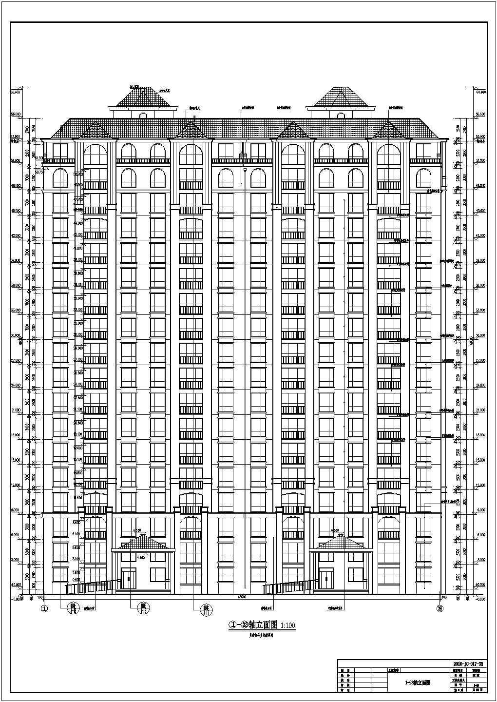 鄂尔多斯市某地18层住宅楼建筑设计施工图