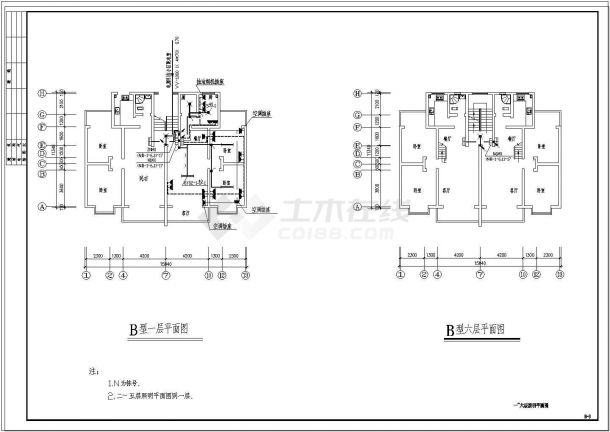 【甘肃】某多层住宅楼电气设计图纸（5张）-图二