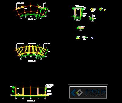 弧形廊架详建筑设计图_图1