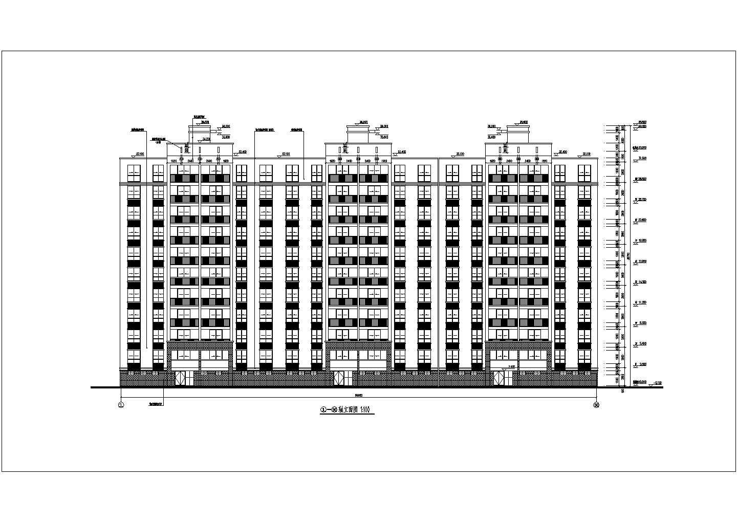 某地十层框架结构住宅楼建筑设计施工图