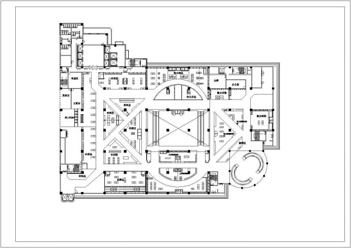 某商场二层平面建筑工程布置图_图1