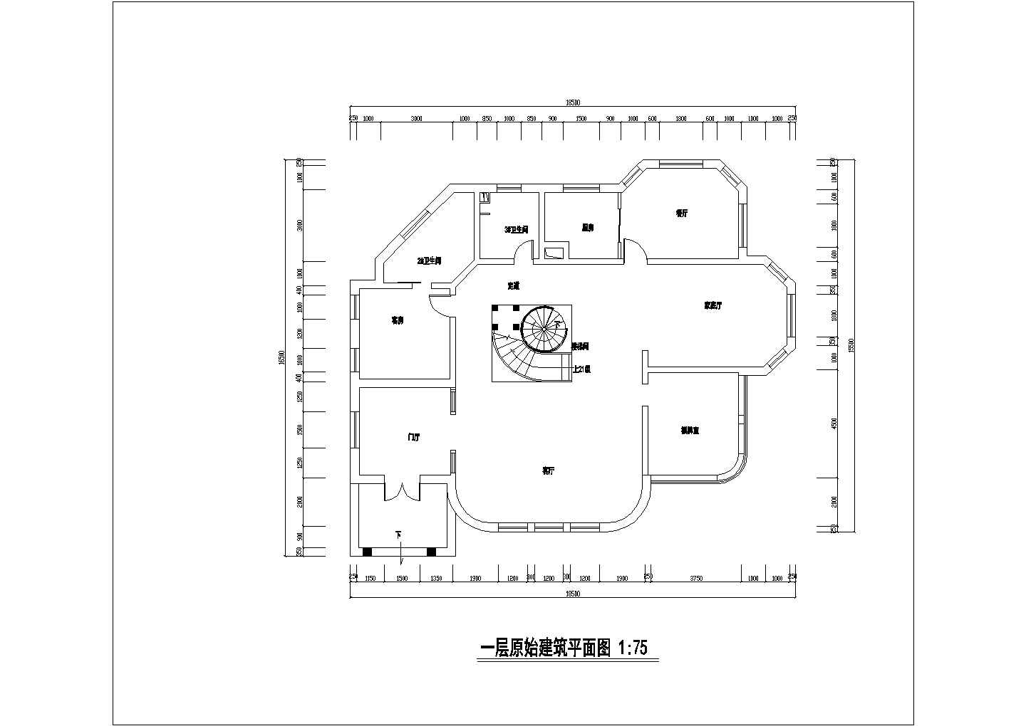中式二层别墅装修设计施工图节点详细图纸