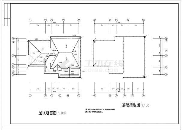 某美式风格住宅楼电气设计图纸（6张）-图一