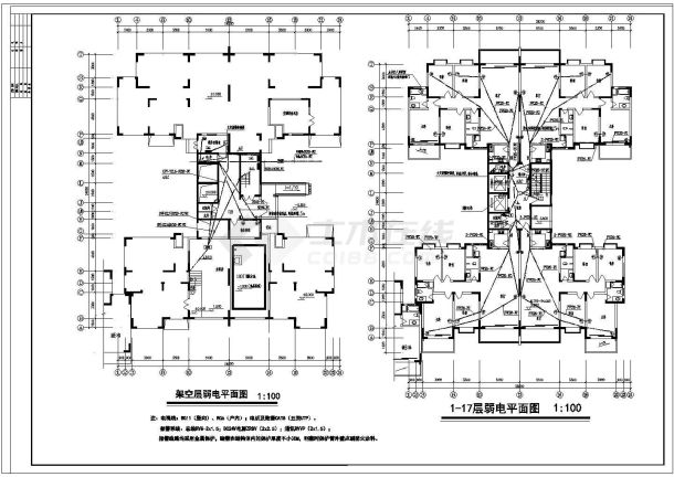 某17层高层住宅楼电气设计全套图纸-图一