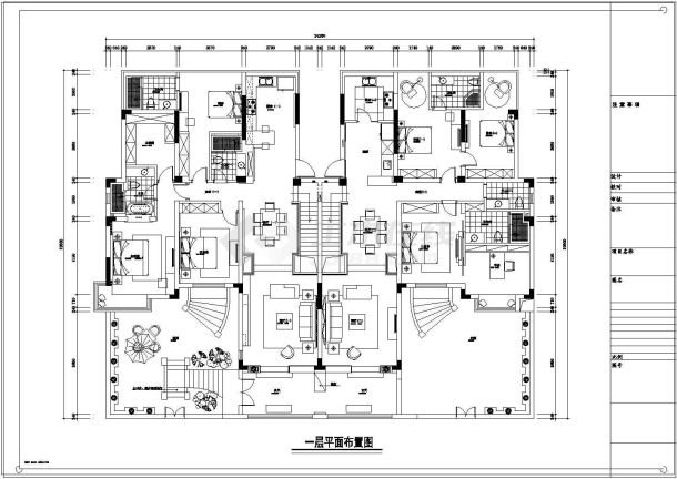 【常熟】高层住宅区现代简约三居室样板间装修施工图（附效果）-图二