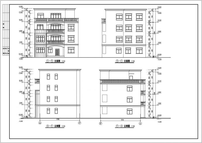四层私人住宅建筑设计施工图（带效果图）_图1