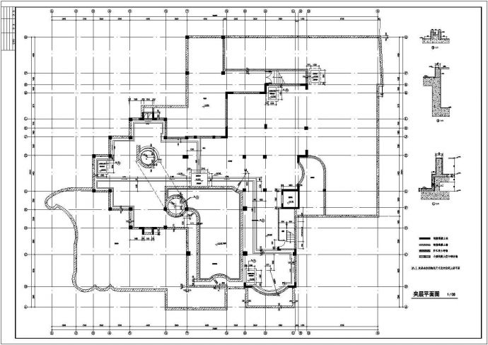 【太仓】三层带地下室别墅建筑设计施工图_图1
