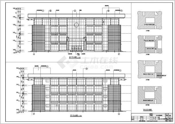 某药厂四层框架结构办公楼建筑设计施工图-图二