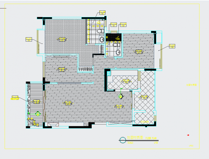 广东三室两厅样板间施工图CAD图纸_图1