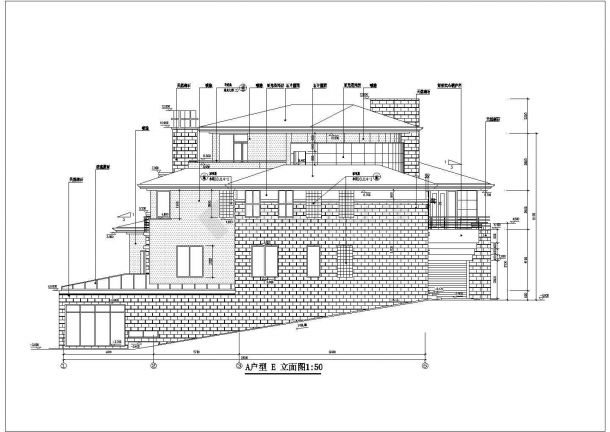 某地3层框架结构别墅建筑设计扩充图-图一