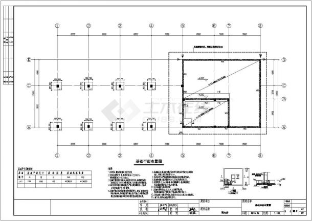 单层框架结构学校配电房结构施工图（含建筑图）-图二