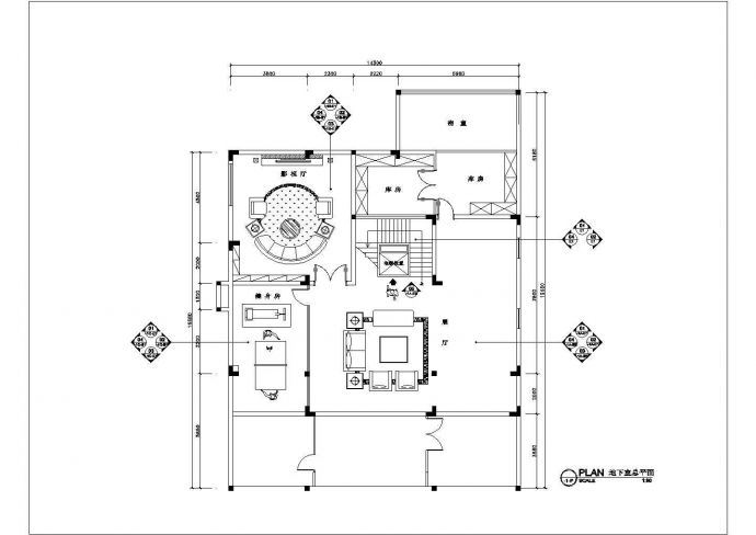3层框架结婚别墅室内装饰设计施工图_图1