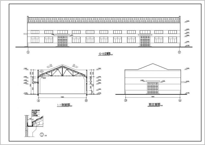 某单层排架厂房建筑及结构设计施工图_图1