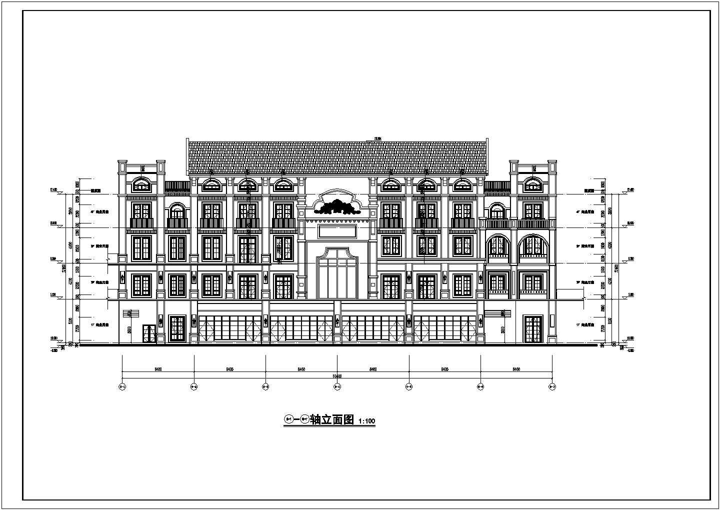 【重庆】某商业广场四层欧式商业楼扩初图（8号楼）