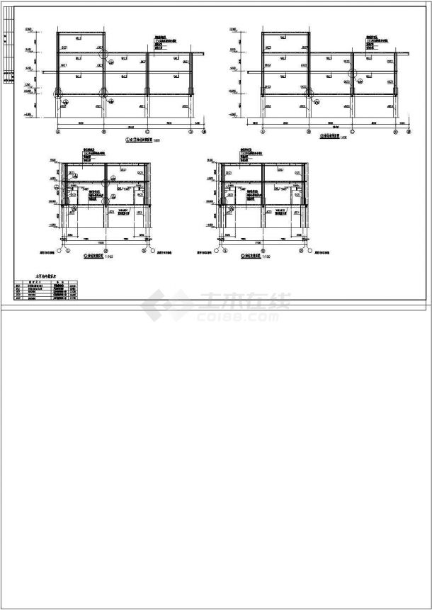 钢结构框架综合楼结构CAD施工图-图二