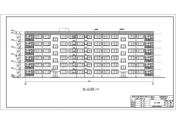 某地六层中学宿舍楼砖混结构建筑设计施工图-图二