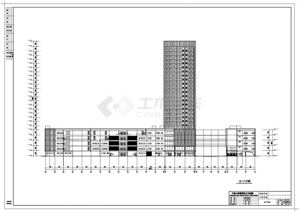 某地25层框架剪力墙商场办公综合楼建筑设计方案图-图二