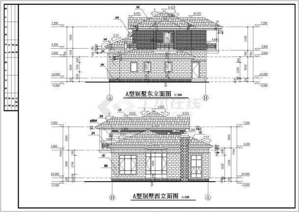 【常州】某2层框架独栋别墅建筑设计施工图-图二