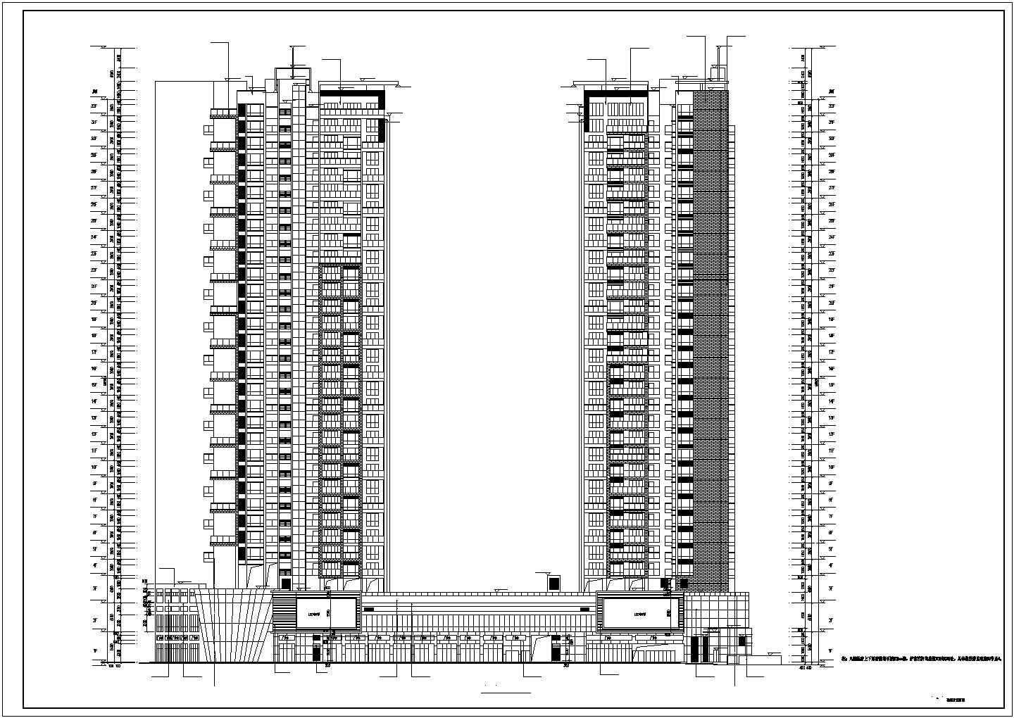【深圳】某三十二层商住楼建筑设计方案图