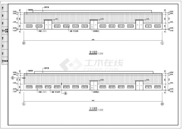 某地单层轻钢结构厂房建筑及结构施工图-图一