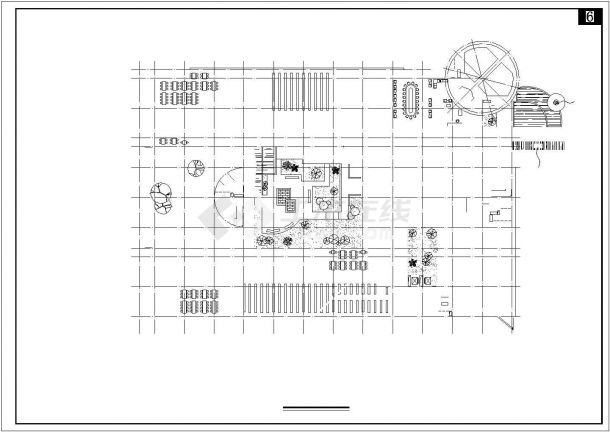 【四川】某农业大学四层图书馆建筑方案图-图一