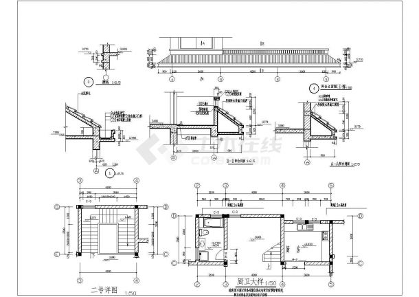 砌体混合结构别墅结构施工图（含建筑施工图）-图一