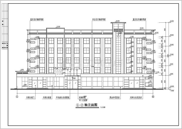 【广西】北海某地办公楼建筑方案设计图-图一