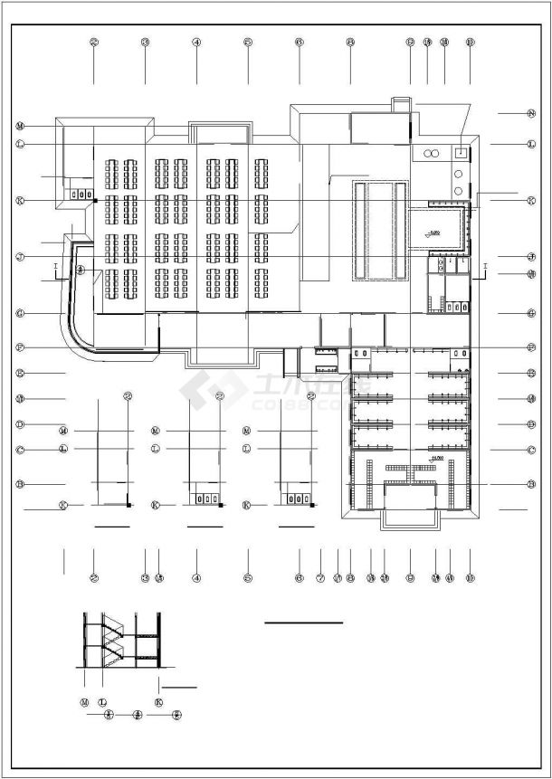 某二层食堂、多功能厅建筑扩初设计图-图一
