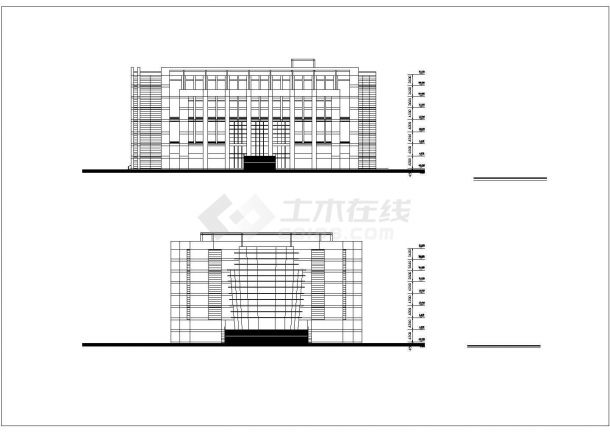 【安徽】某财贸学院八层图书馆建筑方案图（含效果图）-图二