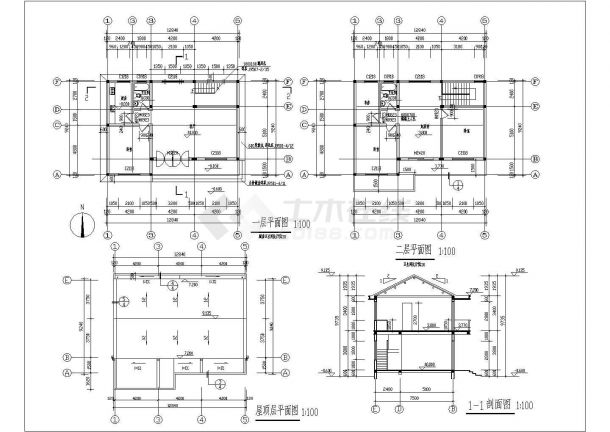 二层砖混结构住宅楼结构施工图（条形基础 坡屋面）-图二