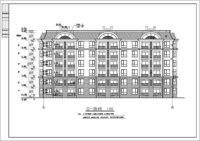 【山东】某地多栋六层砖混结构单元式住宅建筑方案图纸_图1