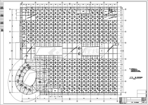 四层框架结构大型展厅结构设计施工图-图二