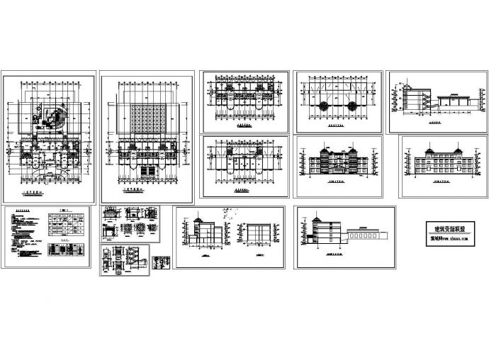 38.3米x15米三层养老院全套建筑施工图_图1