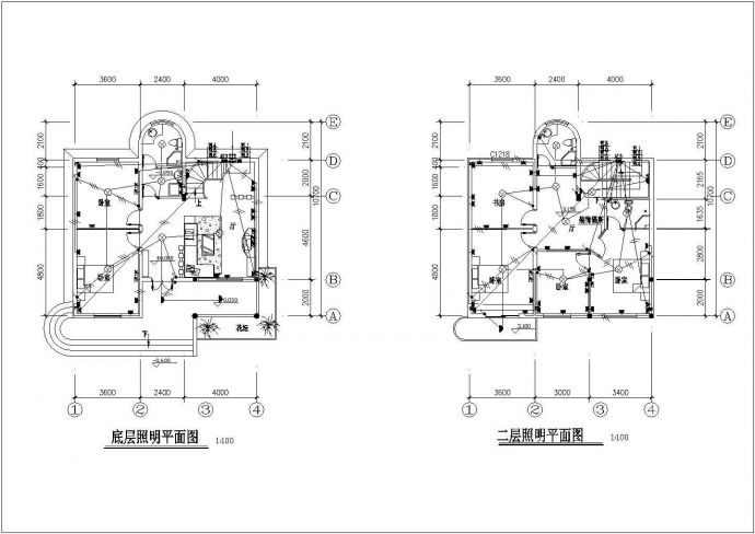 某2层别墅室内装修设计水电施工图_图1