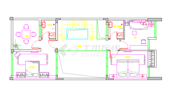 【海南】名师设计禅味风格三层样板房室内设计施工图-图二