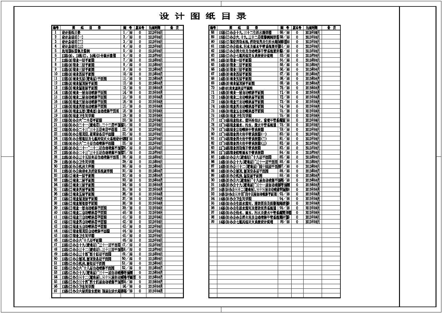【四川】200米超高层综合体给排水消防施工图（细水雾灭火）
