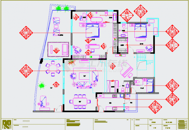 【重庆】高层复式两层公寓样板房装修施工图-图一