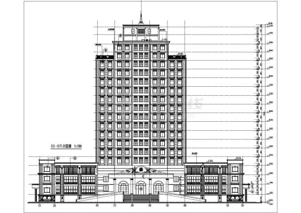 某地16层框架剪力墙结构办公楼建筑施工图-图一