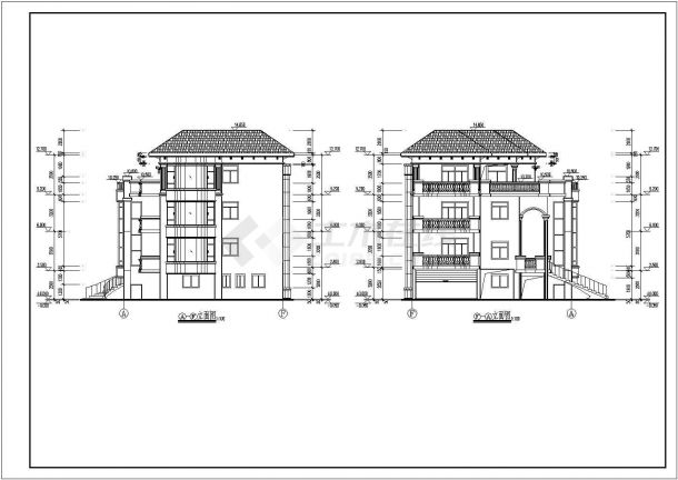 某地4层框架结构别墅建筑及结构施工图-图二