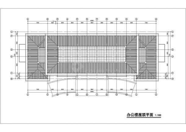 某五层中式风格办公楼建筑方案图设计-图一