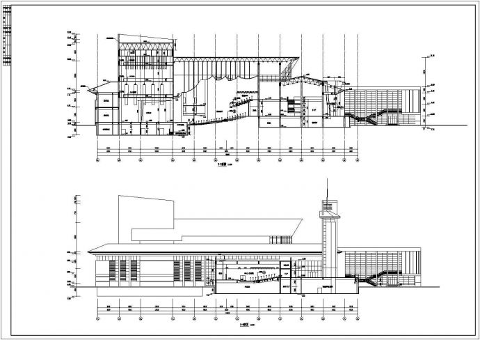 某地三层框架结构文化中心建筑设计方案图_图1