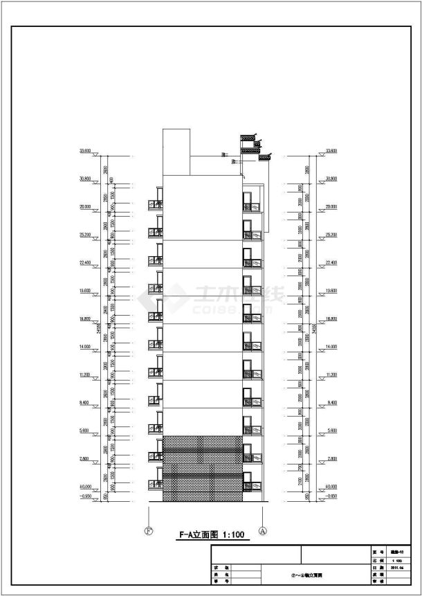 武汉江岸区11层混凝土框架剪力墙结构住宅楼建筑施工图-图一