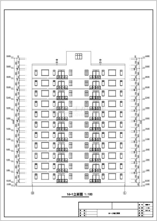 武汉江岸区11层混凝土框架剪力墙结构住宅楼建筑施工图-图二