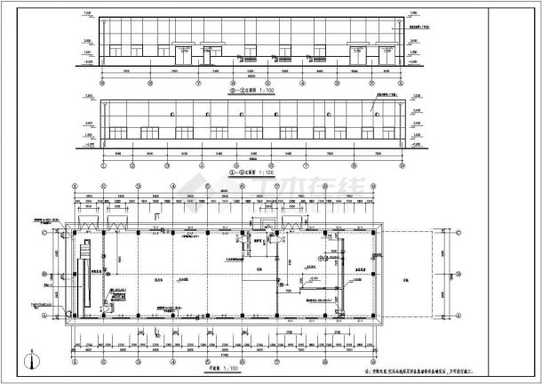某企业联合站房施工图（建、结、水、电、暖）-图一