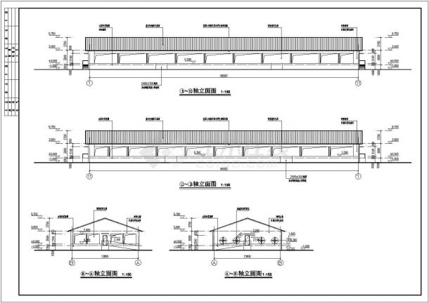 某饲养厂养殖生产房建筑设计方案图-图二